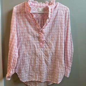 Jcrew pink and white button down